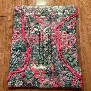 Lilly Pulitzer Printed Quilted Drawstring Backpack - Multi Banana Split - 18X14” Lilly Pulitzer Drawstring Backpack - Multi Banana Split  main image 4